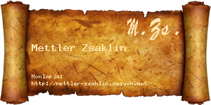 Mettler Zsaklin névjegykártya